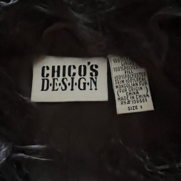 Chico's Dark Brown Teddy Jacket with Faux Fur - Picture 12 of 12